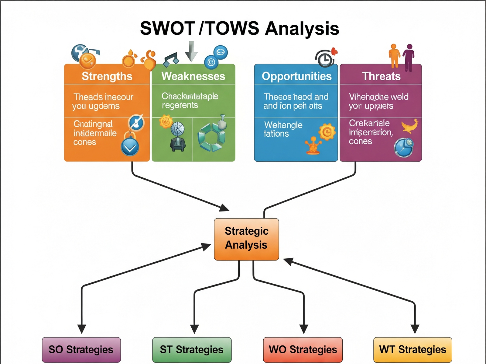 SWOT ve TOWS analizleri, bir organizasyonun mevcut durumunu anlaması ve geleceğe yönelik eylem planları geliştirmesi için birbirini tamamlayan önemli araçlardır. Her ikisi de, işletmenin bulunduğu konumu ve ilerleyebileceği yönleri belirlemede kritik rol oynar